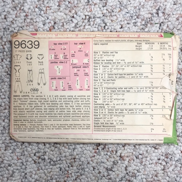 Vintage patterns - size infant - Picture 5 of 7